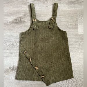 SHEIN toddler girls overall olive green dress size size 100-4T